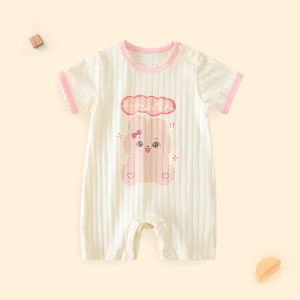เสื้อผ้าเด็กทารกชุดบอดี้สูทผ้าฝ้ายแท้สำหรับฤดูร้อนเด็กแรกเกิดชุดฮาร์ทแขนสั้นสำหรับเด็กหญิงชุดฤดูร้อนเจ้าหญิงสวยหวานน่ารักแบบบาง