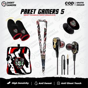 BUNDLING 5 - Headset Gaming Sarung Jempol Game Anti Keringat Responsive Finger Touch Premium