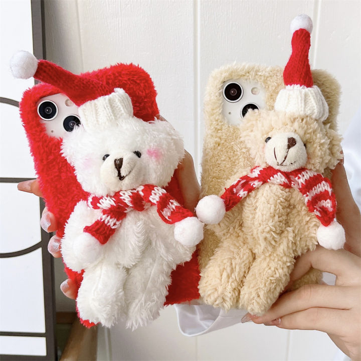 for iPhone 14 13 12 11 Pro Max XS XR X Plus Furry Case, Cute