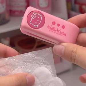 Bandai | Anime Hello Kitty Stapler Embosser KT Cat Metal Embossing Punch Kawaii Student Notebook Stamp Embosser School Supplies Gifts