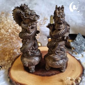 Feng Shui Wealth Agarwood Dragon with Treasures Carving