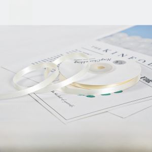 Double-Sided Polyester Weaving Ribbon 6mm Wedding Butterfly Knot High-End Gift Packaging Color Silk Ribbon Nordic Fine Ribbon