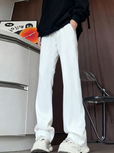 White High Waist Extended Length Straight Leg Jeans Mens Cleanfit Bootcut Trousers Slim Fit Youthful Style Cotton Denim