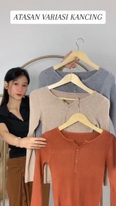 Atasan Rajut Wanita Import Premium Bahan Halus | Baju Rajut Knit Import Bahan Adem Model Kekinian | Top Knit Long Sleeve Korean Style | Atasan Wanita | Baju Wanita Kekinian Lengan Panjang | Atasan Rajut Wanita Import