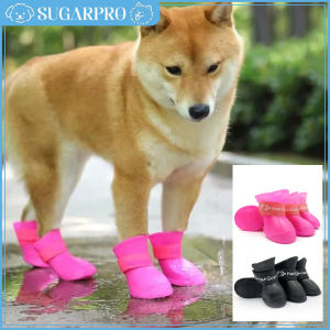 4Pcs Pet WaterProof Rainshoe Anti-slip Rubber Boot For Small Medium Large Dogs Cats Outdoor Shoe Dog Ankle Boots