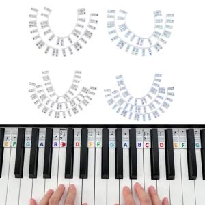 61/88 Keys Removable Piano Keyboard Note Labels Reusable Silicone Piano Stickers