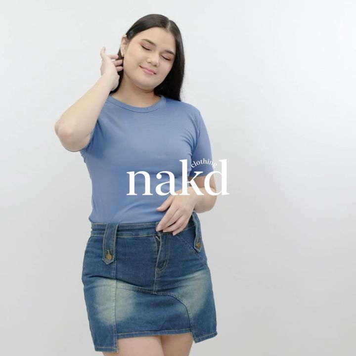NAKD FASHION EUNISE PLUS SIZE BASIC DAILY CASUAL ROUND NECK KNITTED BLOUSE TOP FOR WOMEN L-2XL 5082