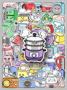 50 Miếng Dán Chống Thấm Nước Đồ Dùng Gia Đình Hoạt Hình Giáo Dục Sớm Trang Trí Album Cốc Nước Đồ Dùng Văn Phòng Phẩm