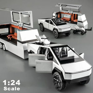 Quy Mô 1:24 Tesla Cybertruck RV xe hợp kim Mô Hình Xe mô hình đúc Âm Thanh Ánh Sáng Xe Những Người Yêu Thích Bộ Sưu Tập Trẻ Em Món Quà Sinh Nhật Kim Loại Đồ chơi bé trai