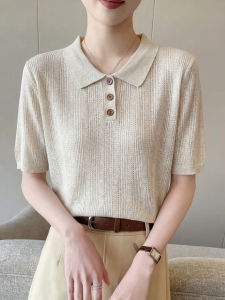 SHEHAN | French Vintage Style Silk-like Loose Polo Shirt