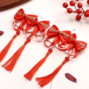 Cherry.Shop กิ๊บติดผมสไตล์จีน กิ๊บสีแดง สำหรับเด็กผู้หญิง เทศกาลตรุษจีน พร้อมส่ง