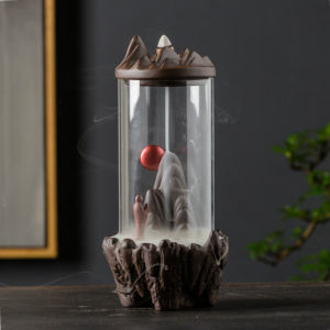 1pc Mini Zen Decor Gốm Sứ Đốt Trầm Ngược Dòng Phong Thủy Chống Gió Trang Trí Cảnh Quan Nhà Cửa DIY - Không Kèm Hương Trầm