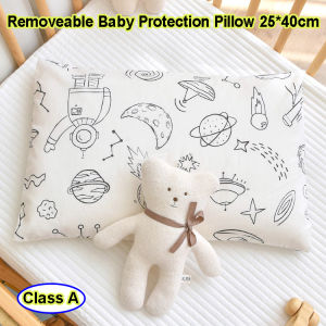 หมอนป้องกันเด็กพิมพ์ลายการ์ตูนเด็กหญิงเด็กชายถอดออกได้ผ้าฝ้ายบริสุทธิ์เด็กหมอนสำหรับนอนนุ่ม