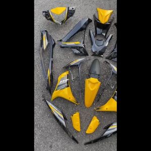 COVERSET BODYSET MODENAS KRISS MR3 DRUM YELLOW BLACK KUNING HITAM SIAP TAMPAL M SEKI SET