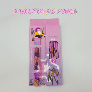 Huntrix HB 6pcs Pencil 15cm Ruler Smooth Writing Drawing Exam Kit Tools Kids Student School Stationery 儿童学生开学铅笔文具套装