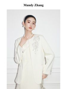 Traditional Chinese Style Heavy Embroidery Carp Beaded Blazer