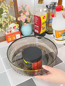 360° Rotating Spice Rack Rak Rempah Rak Penyimpanan Kitchen Seasoning Storage Rack Cosmetic Storage Rack