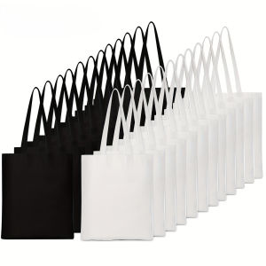 8-Pack 12oz Blank Tote Bags (31×36cm) – Sublimation Ready Shoulder Bags for Holidays Gift Giving Travel & Shopping