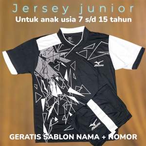 JERSEY JUNIOR ANAK USIA 5-14 TAHUN GERATIS NAMA DAN NOMOR COCOK UNTUK SSB VOLLY FUTSAL BADMINTON PAKAIAN OLAHRAGA OUTDOR