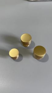 Solid Brass Handle with Grooves Mid-Century Modern