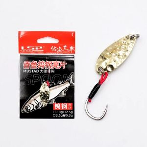 LSP Spoon Sequin Assist Hook Spoon 1.8g/2.5g/3.5g/5.3g Artificial Bass Hard Sequin Paillette Metal Lures