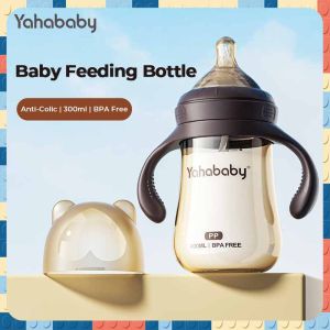 YAHABABY 300ML Large Capacity Baby Silicone Anti-Colic Lovely Rabbit Painted Design Bottle Wide Neck Breast Milk Bottle