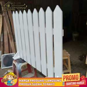 Pagar Taman Minimalis Pagar Kayu Jati Belanda Dekorasi Taman Ukuran 100x80 Cm