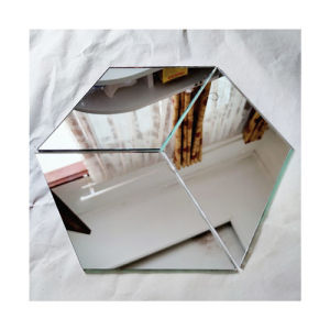 Dekorasi Dinding Kaca Cermin Tempel Diamond Hexagonal UKuran 20CM X 17CM Tebal 2MM asli kaca 100%