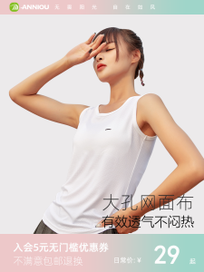 Anio Quick Dry Vest Womens Sport Running Yoga Fitness Sleeveless T-Shirt Summer Breathable Sweat Absorbent Base Top