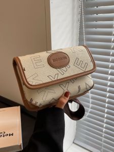 Small Bag Female 2023 New Arrival Print Letter Wide Shoulder Straps Messenger Bag Chest Bag Waist Bag K-style All-Match Mobile Phone Bag Tide