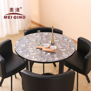 Transparent Table Mat PVC Crystal Scraper Frosted Soft Glass Hotel Restaurant Tablecloth round Waterproof Tablecloth round Table Tablecloth