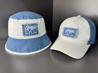 Combo mũ nón cặp thời trang ( nón bucket + mũ lưỡi trai Jean phối màu thêu thunlike ) có phân loại lẻ