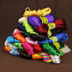 AmoKi 2.5mm Width Polyester Braided Long Rope DIY Chinese Knot Weaving 20m/bundle