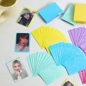 50 Chiếc Ốp Thẻ PVC Hình Trái Tim Nhiều Màu Sắc Bảo Vệ Chống Trầy Xước Lấp Lánh Dành Cho Thẻ Học Sinh Thẻ Trò Chơi - Gói Nhiều Mẫu