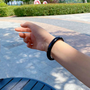 Natural Obsidian Bracelet Womens Narrow Strip Obsidian Bracelet Bright Black Jade Bracelet New Arrival Crystal Bracelet Mens Girlfriend Gifts