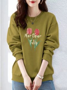 ฤดูใบไม้ผลิ ฤดูใบไม้ร่วง หนาขึ้น คอกลมแขนยาว เสื้อสเว็ตเชิ้ต สําหรับผู้หญิงวัยกลางคน ทันสมัย แม่ ฤดูหนาว แจ๊กเก็ต เสื้อท่อนบน