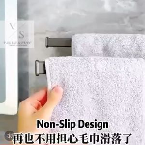 Space Saving Wall Mounted 180 Rotation Rotatable 3 Tier Aluminium Towel Holder Rack Bar Hanger Toilet Bathroom Clothes Shirts Rotatable Stainless Steel 180 Putaran 3 Tingkat Pemegang Rak Tuala Tandas Pakaian Bilik Mandi Air Boleh Diputar壁挂式多功能毛巾杆衣架卫生间节省空间