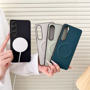 เคสโทรศัพท์ Sony Xperia 1VII แบบนิ่ม ดีไซน์เรียบง่าย ด้านนอกเป็นหนัง ดูดซับแม่เหล็ก สำหรับผู้ชายและผู้หญิง