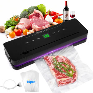 Food Vacuum Machine For Frozen Food Automatic Heat Sealer With 10 20 X 30 Cm Vacuum Bags 5 Food Preservation Modes Vacuum