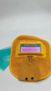 Topeng Las Kulit Heat Resistant Welding Supplies Hood Untuk Welder