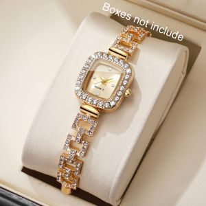 Luxury Rhinestone Bracelet Strap Women Watches Elegant Square Quartz Wristwatch Reloj Mujer Girls Clock Gift (Without Box)