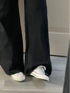 High Waist Wide Leg Jeans Womens Loose Fitting Extended Size Black Retro Long Leggings for Tall Women 175cm plus Size