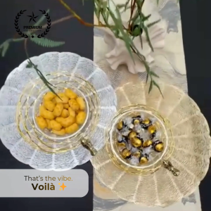 [SG stock seller PREMIUM QUALITY] Fruits snacks Candy Tray holder Festive and Daily use Wire Design Elegant Gold