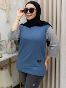 KAOS WANITA LENGAN PIPA 3/4 STIK BALIK REAL PICT BAHAN KATUN PREMIUM COMBAT 20S ADEM TEBAL DAN LEMBUT TERLARIS BISA COD KAOS NON ZOLAQU