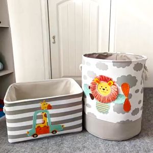 Foldable Storage Box Organizer No Cover Home  Kids Clothing Toys Organizer Round Storage Bin Box Multi-purpose Bin