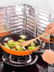 Oil-Proof Aluminum Foil Kitchen Stove Splash Guard Heat Insulation Board Gas Stove Accessories Cooking Tool Thick Capacity
