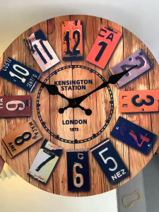 12 Inches Wooden Circular Silent Wall Clock European Creative Retro Style wall clock unique design Wall Clock Modern Minimalist Home Decor Christmas Gift wedding gift