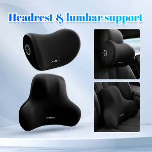 Headrest for Car Seat Memory Foam Car Neck Pillow Lumbar Back Support Breathable Relieve Stress Seat Pillow Waist Cushion