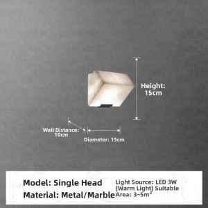 DAIWEIYA | Minimalist Creative Wall Light for Living Room and Hallway Copper and Marble