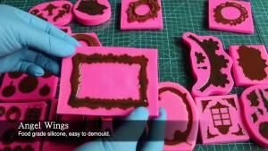 Platinum grade odorless Silicone Molds Halloween and Christmas photo frame Fondant Mould Chocolate Mould Cake Decorating Tool